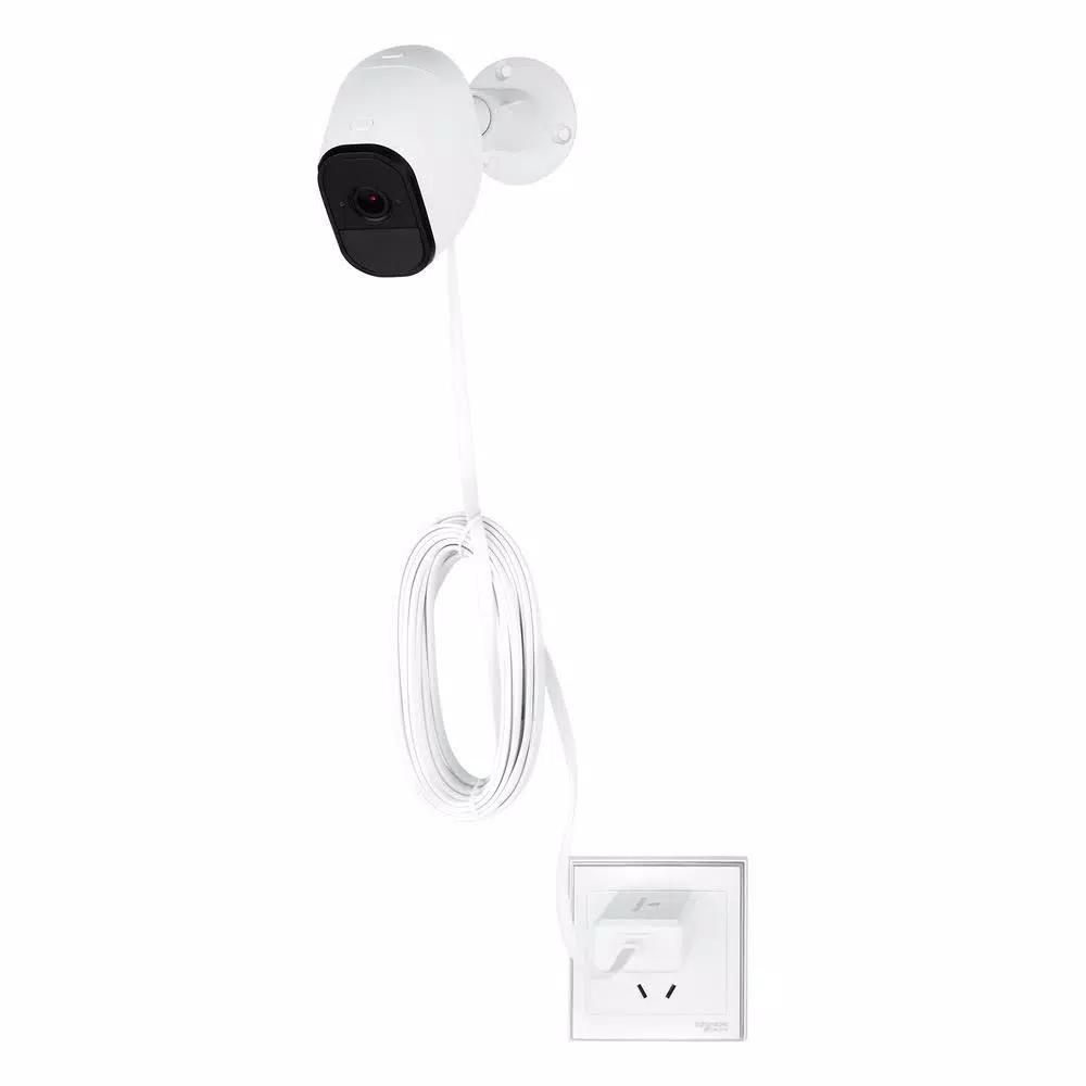 Wasserstein Weatherproof Quick Charge 3.0 Power Adapter for Arlo Pro, Pro 2 & Go (16 ft, 2-Pack, White)