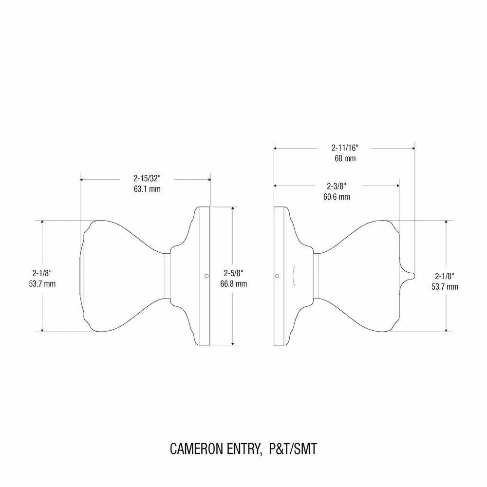Kwikset Cameron Satin Nickel Keyed Entry Door Knob with SmartKey Security