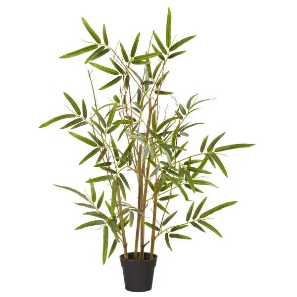 Nearly Natural 28 in. Artificial Bamboo Tree with Black Planter