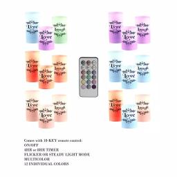 Lavish Home Live Laugh Love LED Flameless Candle Set of 3 with Remote thumbnail 3