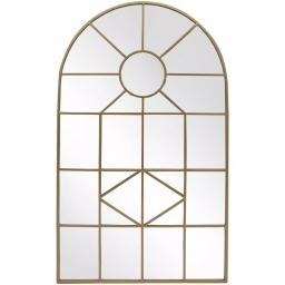 Home Decorators Collection Arched Gold Windowpane Accent Mirror, 24 x 39.3 in. thumbnail 1