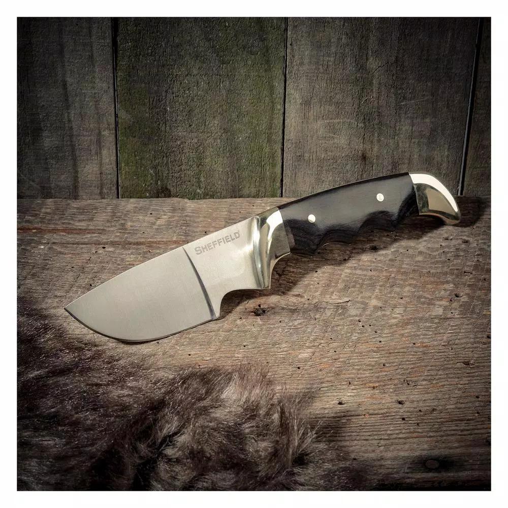 Sheffield Timber Series Big Pakka 4.5 in. Drop Point Fixed Blade Hunting Knife