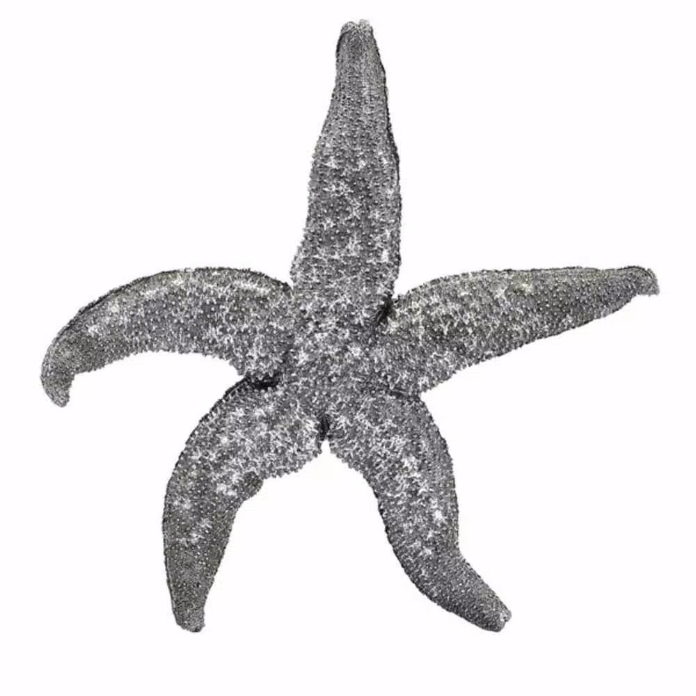 IMAX Magali Silver Starfish Wall Decor Set of 3 - Distressed Gray Polystone Sculptures