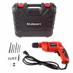 Stalwart 3.2 Amp 3/8 in. Corded Electric Power Drill Kit with Carrying Case thumbnail 1