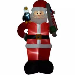 Fraser Hill Farm 8 ft. Americana Santa with Bald Eagle & American Flag Christmas Inflatable with Lights thumbnail 5