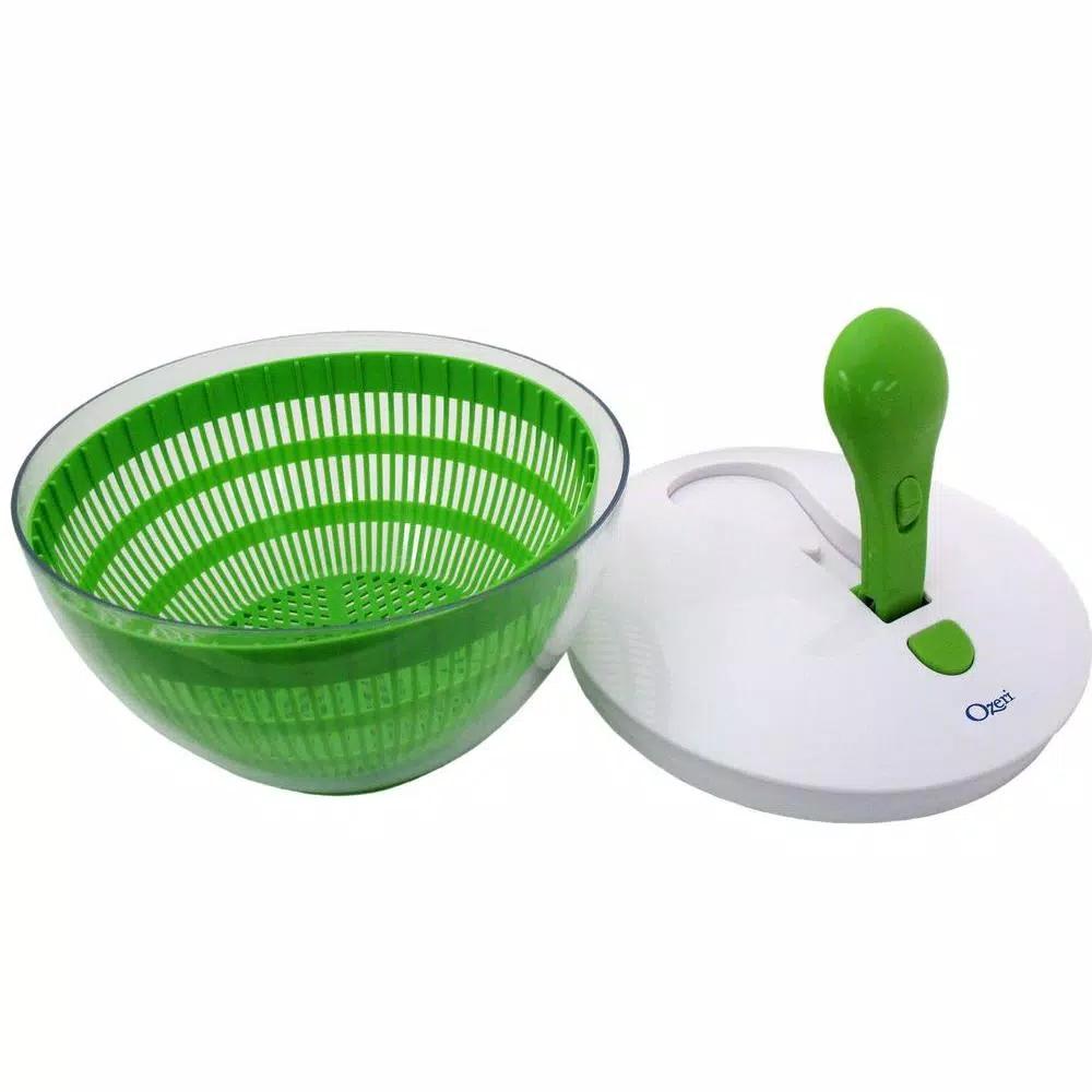 Ozeri FRESHSPIN Salad Spinner and Serving Bowl, Swiss Designed, BPA-Free, Green