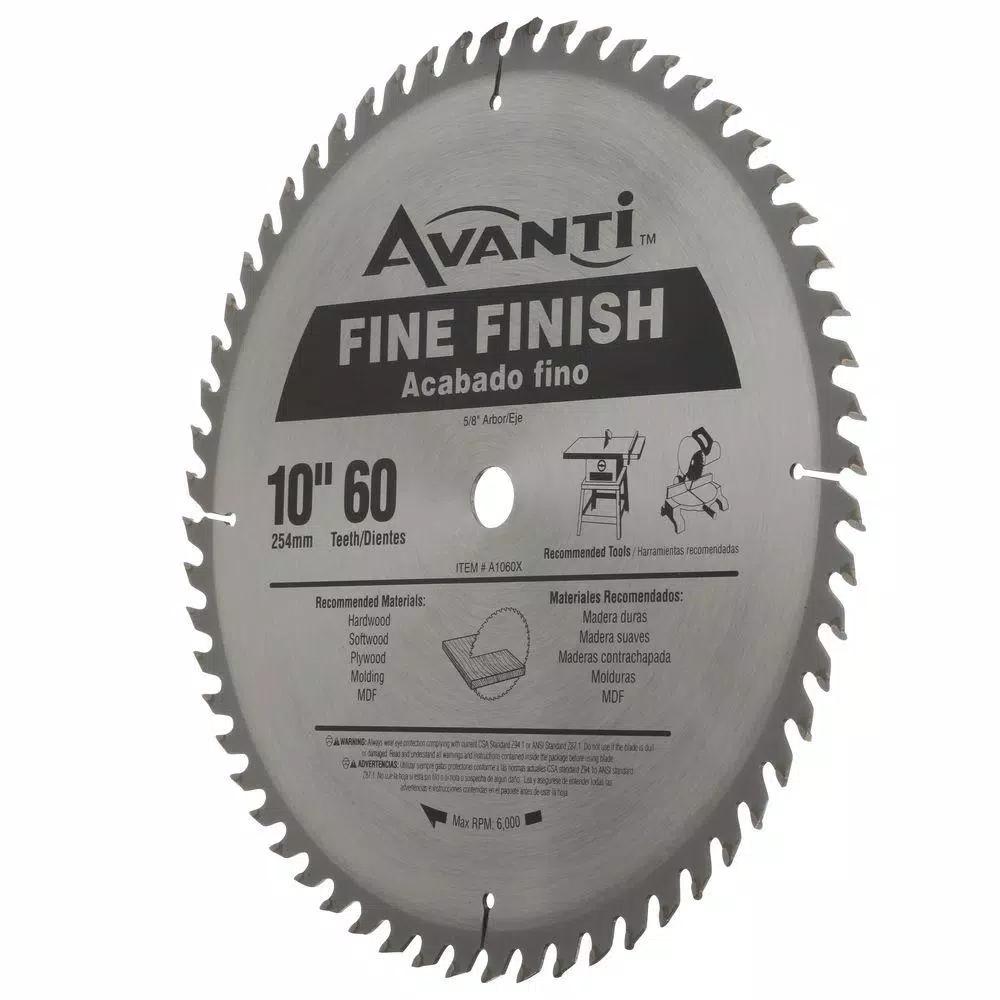 Avanti 10 in. 60-Teeth Fine Finish Carbide Saw Blade