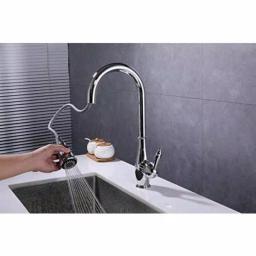 Vanity Art 7.6 in. Single-Handle Pull-Down Sprayer Kitchen Faucet in Polished Chrome thumbnail 4