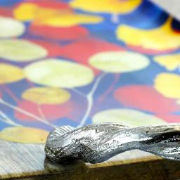 Gibson Elite Philomena Mango Wood Enamel Serving Tray with Watercolor Leaf Design thumbnail 3