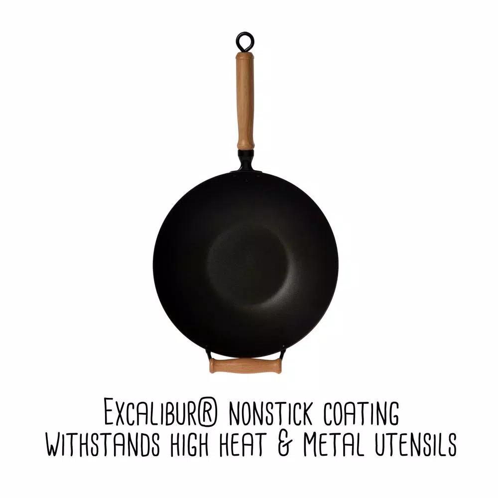 Honey-Can-Do Joyce Chen 10-Piece Carbon Steel Non-Stick Wok Set with Bamboo Accessories