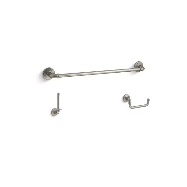 KOHLER Worth 3-Piece Bathroom Hardware Set in Vibrant Brushed Nickel