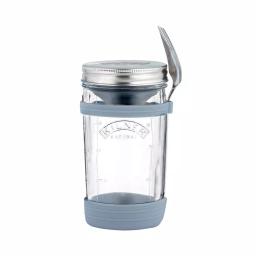 Kilner All In 1 Food To Go Set - 17 oz Wide Mouth Glass Jar with Silicone Garnish Pot & Spork thumbnail 1