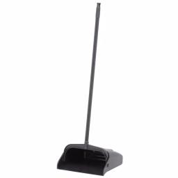 Continental 12 in. Upright Lobby Dust Pan with Vinyl-Coated Steel Handle, Black thumbnail 2