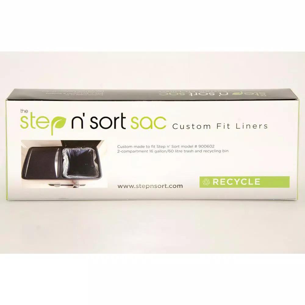 Step N' Sort Custom Fit Trash and Recycling Bin Liners, 8 Gallon, 60-Count