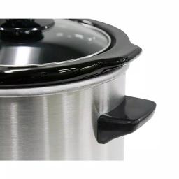 Elite 1.5 Qt. Stainless Steel Mini Slow Cooker with Removable Stoneware Pot thumbnail 4