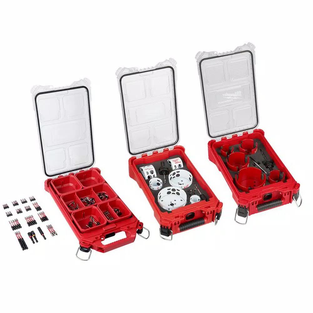 Milwaukee Hole Dozer & BIG HAWG Carbide Hole Saw and Driver Bit Set with PACKOUT Cases, 119-Piece