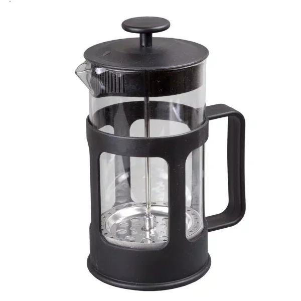 Creative Home 1000ml Glass French Press Coffee Maker and Tea Steeper, 4-Cup Stainless Steel Filter, Black