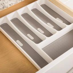 Real Solutions for Real Life White Plastic 6-Compartment Utensil Drawer Organizer Tray thumbnail 3