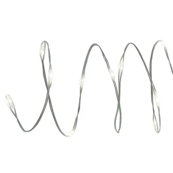 Brite Star 60-Light Pure White LED Fairy Lights with Silver Wire, 8-Function Multi-Mode, 20.5 ft.