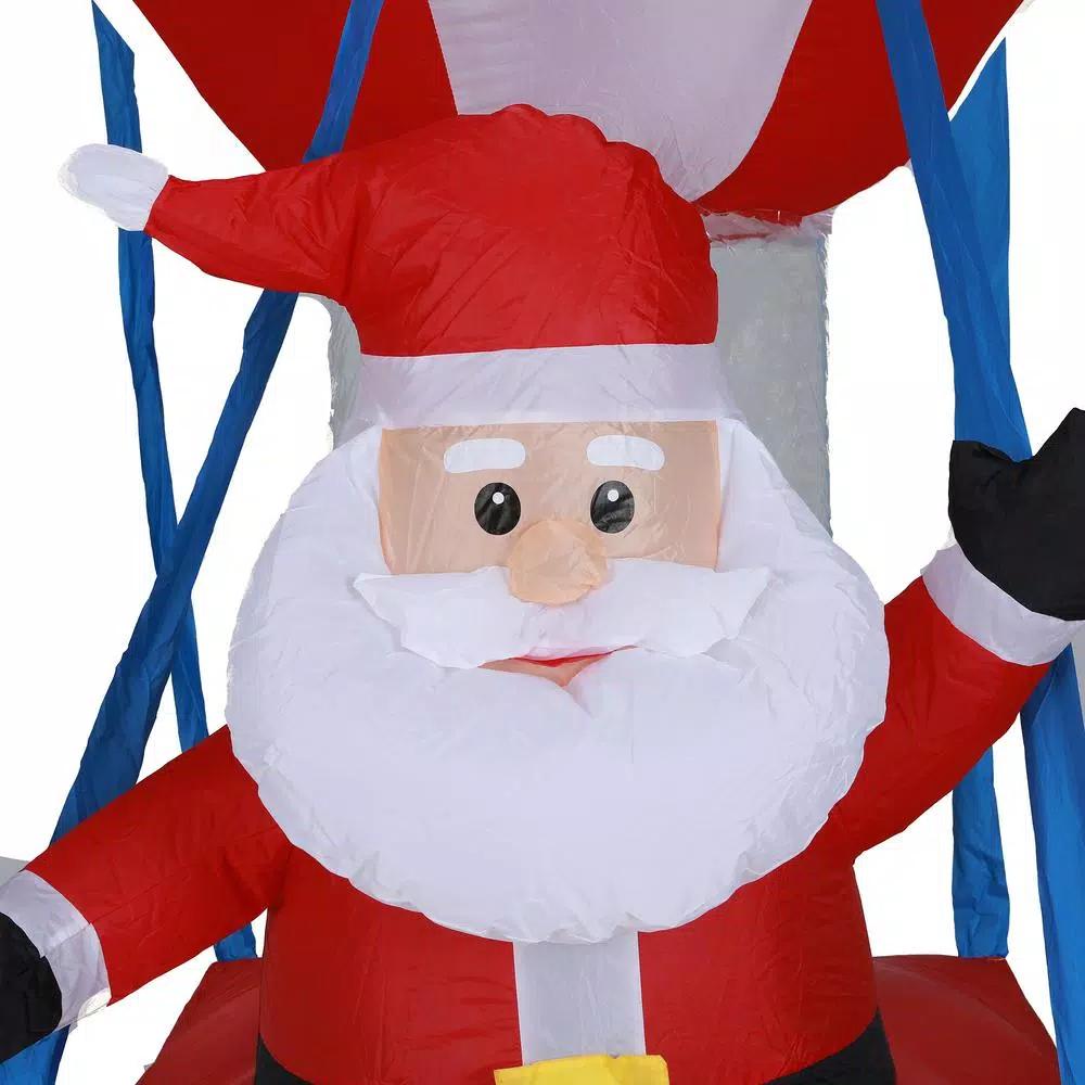 Luxen Home 9 ft. Santa in Hot Air Balloon Inflatable with LED Lights