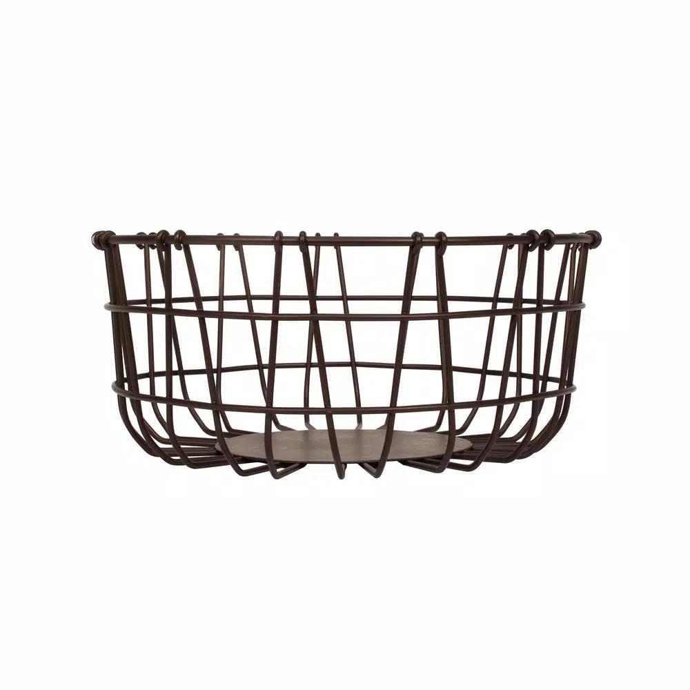 Spectrum Austin Bronze Steel Fruit Bowl - Rustic Farmhouse Design