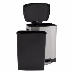 Household Essentials Summit 13 Gallon Rectangular Stainless Steel Step Trash Can with Soft-Close Lid thumbnail 2