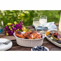 Corningware French White 1.5-Qt Oval Ceramic Casserole Dish with Glass Lid thumbnail 5
