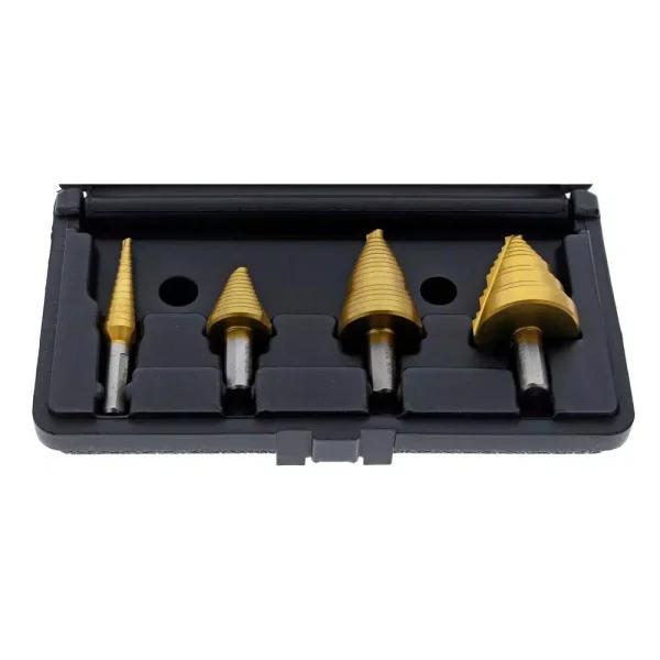 IDEAL 4-Piece Electrician's Step Bit Kit, 1/8 in. to 1-3/8 in., Titanium Nitride Coated
