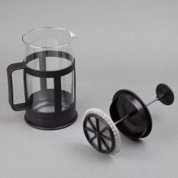 Creative Home 1000ml Glass French Press Coffee Maker and Tea Steeper, 4-Cup Stainless Steel Filter, Black thumbnail 3