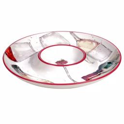 Certified International Napa 13.5 in. Earthenware Chip and Dip Server, Multi-Colored thumbnail 1