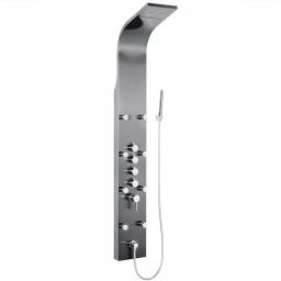 AKDY 65 in. 8-Jet Shower Panel System, Space Gray Brushed Stainless Steel with Rainfall, Waterfall & Wand thumbnail 1