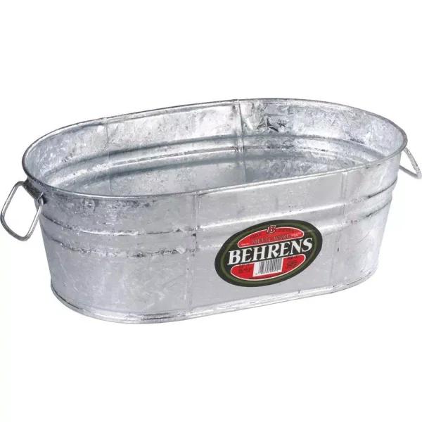 Behrens 4 Gal. Hot Dipped Galvanized Steel Oval Tub with Wire Handles