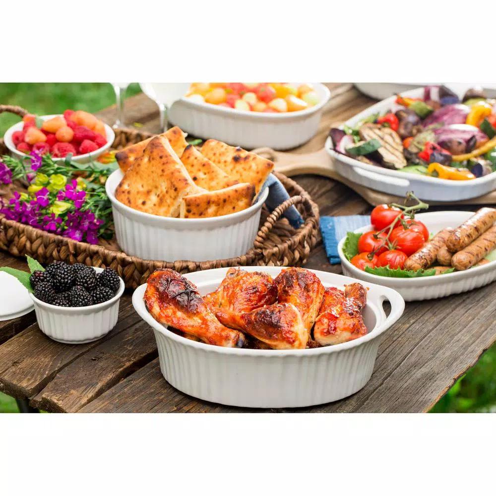 Corningware French White 10-Piece Ceramic Bakeware Set with Lids