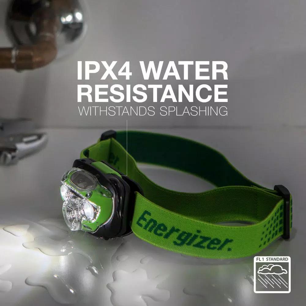 Energizer Vision HD+ LED Headlamp, 350 Lumens, Water & Impact Resistant