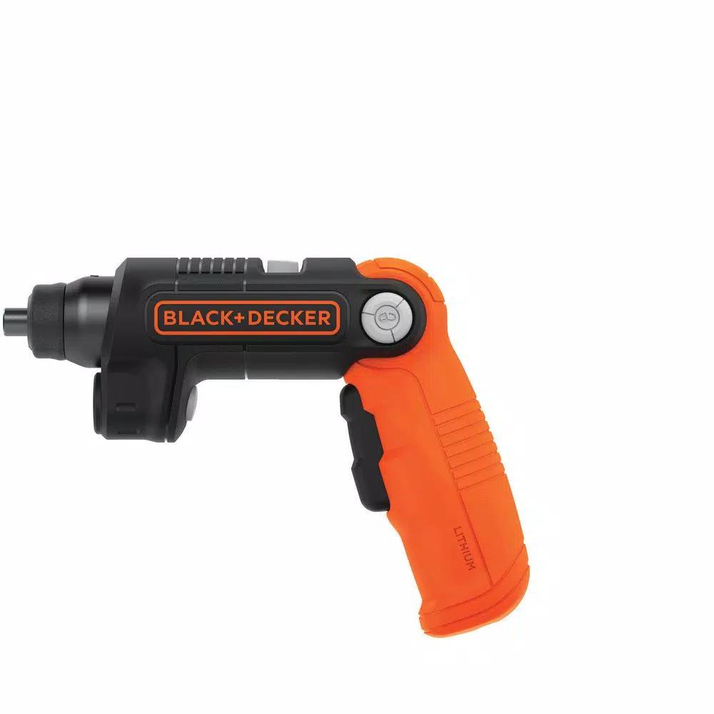 BLACK+DECKER 4V MAX Lithium-Ion Cordless 1/4 in. Electric Screwdriver with Pivoting Handle and Flashlight