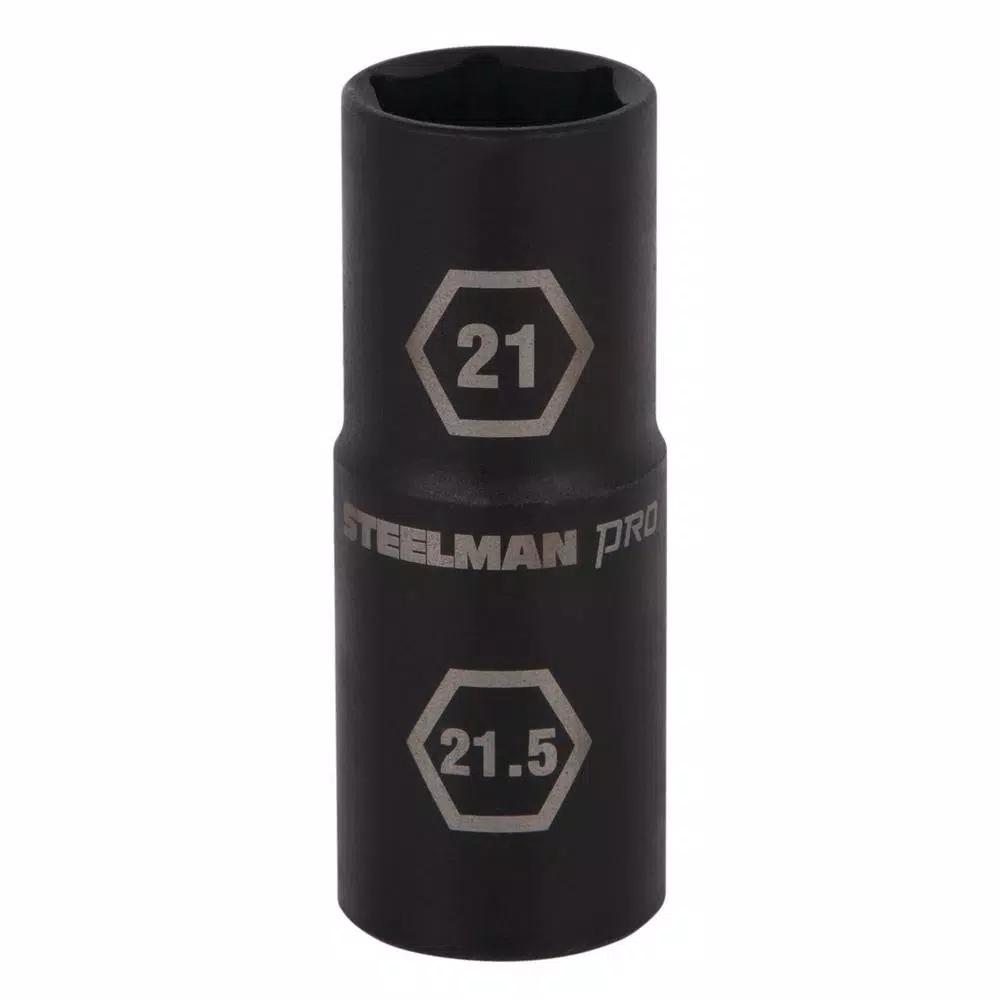 STEELMAN PRO STEELMAN 1/2 in. Drive 6-Point Thin Wall Impact Flip Socket, 21 mm x 21.5 mm
