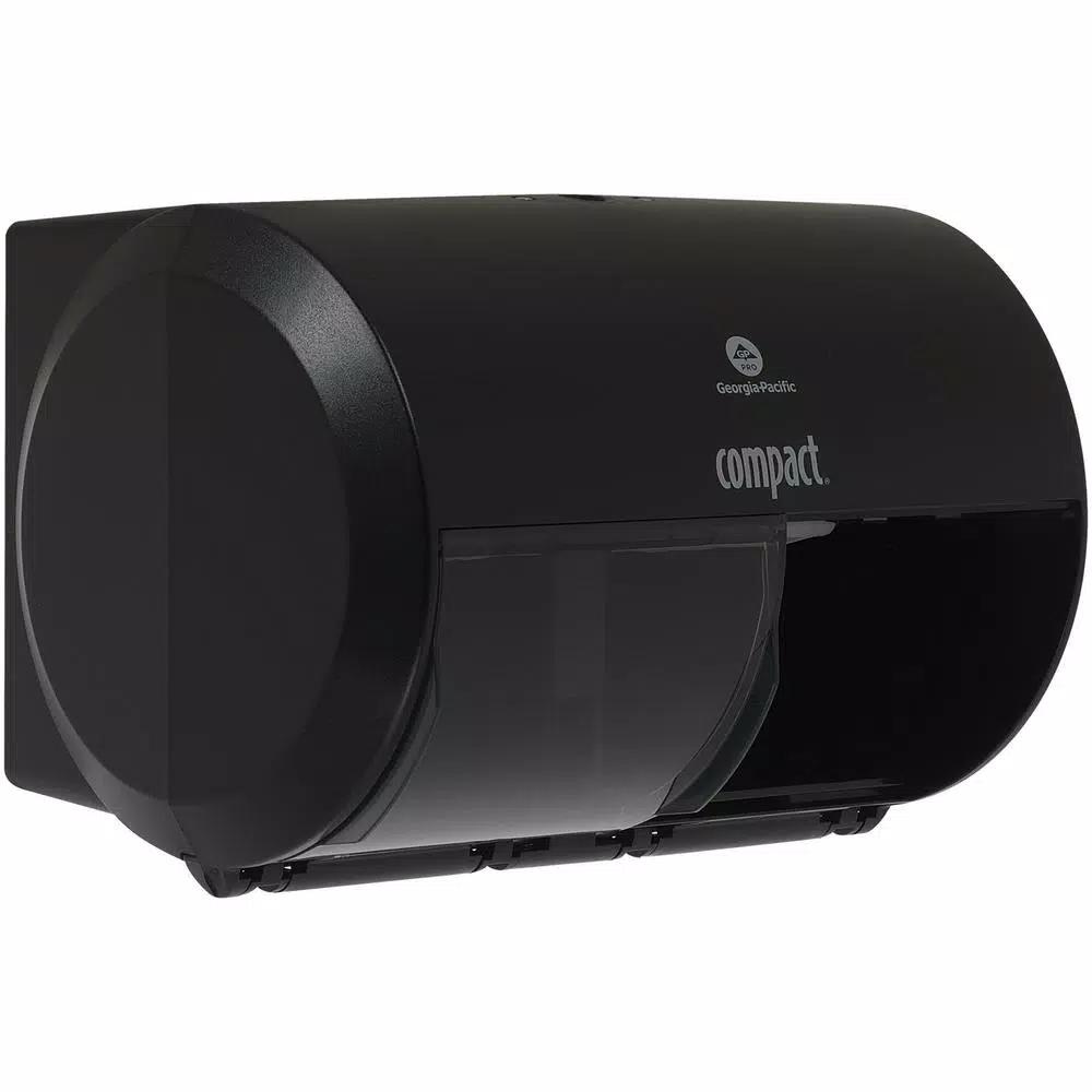 Georgia-Pacific Compact Side-by-Side Double Roll Bathroom Tissue Dispenser, Translucent Smoke