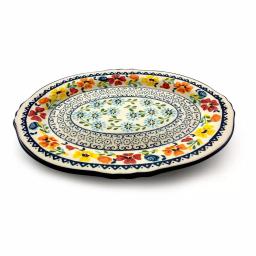 GIBSON elite Luxembourg 14 in. Multicolored Hand Painted Stoneware Oval Serving Platter thumbnail 2
