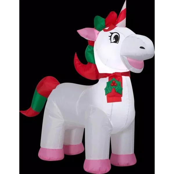 Gemmy 3.25 ft. H x 3.5 ft. L Airblown Inflatable Christmas Unicorn Outdoor Holiday Decoration