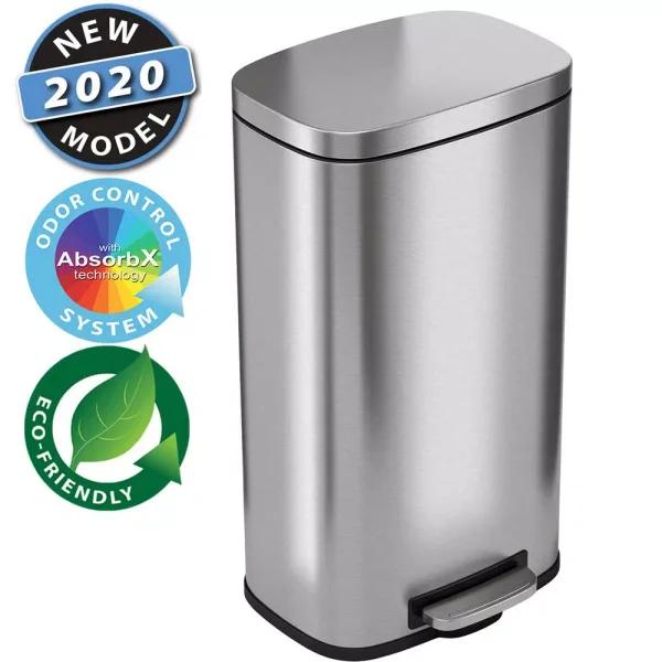 iTouchless SoftStep 8 Gal. Stainless Steel Step Trash Can with Odor Filter and Removable Inner Bucket