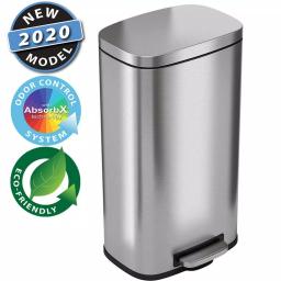 iTouchless SoftStep 8 Gal. Stainless Steel Step Trash Can with Odor Filter and Removable Inner Bucket thumbnail 1