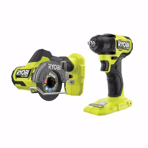RYOBI ONE+ HP 18V Brushless 3/8 in. Impact Wrench and Compact Cut-Off Tool Combo Kit (Tools Only)