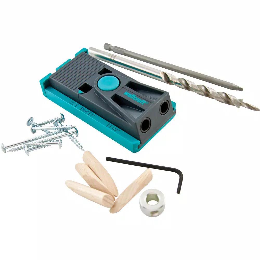 Wolfcraft 55-Piece Pocket Hole Woodjoining Kit with Drill Jig