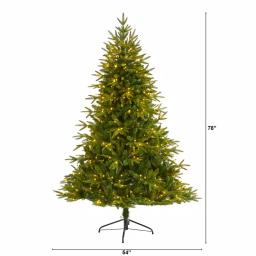 Nearly Natural 6.5 ft. Pre-Lit Colorado Mountain Fir Artificial Christmas Tree with 400 LED Lights thumbnail 2
