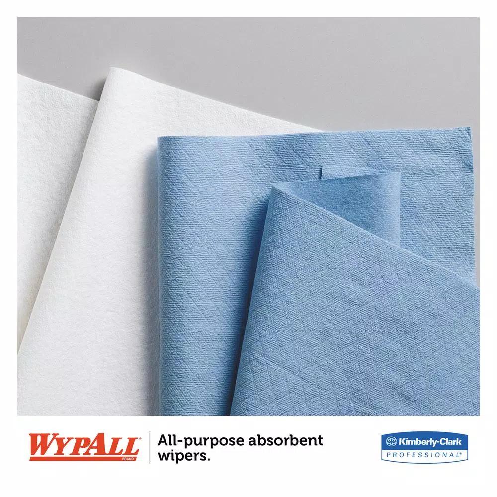 WYPAll L40 Blue Disposable Wipers, 12.5 x 12.25 in, 56/Box, 12 Boxes Per Carton