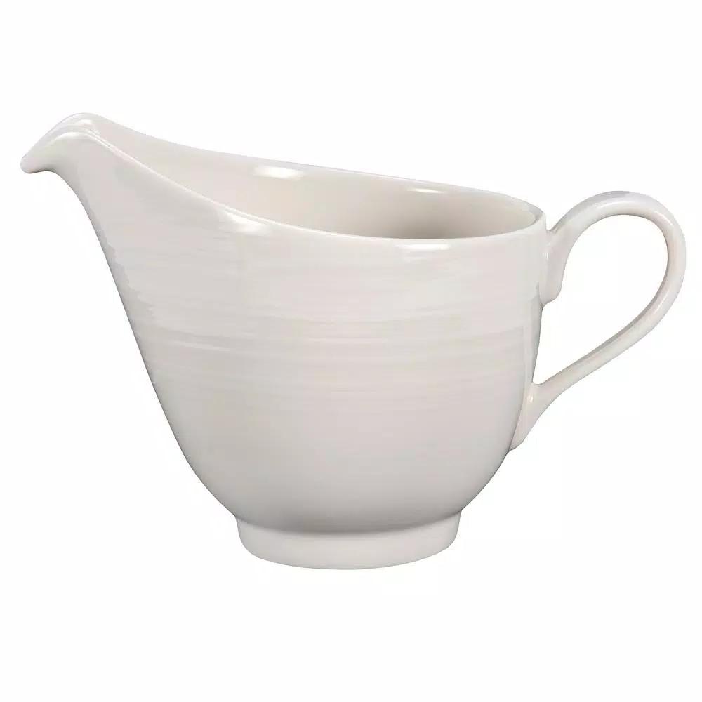Oneida Chord White Porcelain High Alumina Handled Creamers, 8.5 oz (Set of 36)