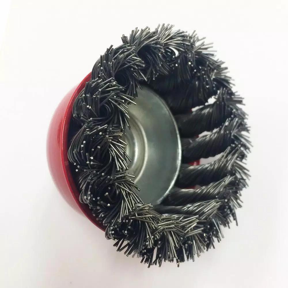 Robtec 4 in. Steel Wire Knotted Cup Brush for Angle Grinders
