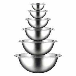NutriChef 6-Piece Stainless Steel Kitchen Mixing Bowls Set thumbnail 1