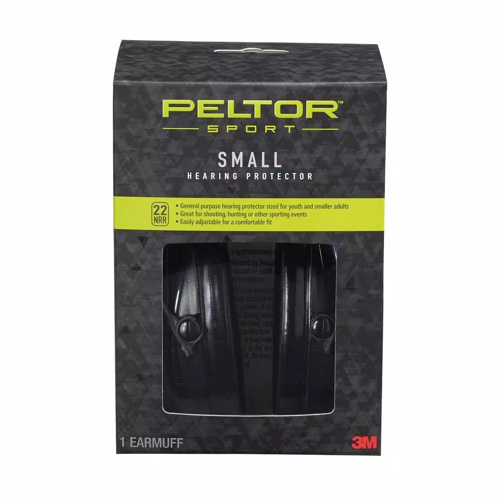 3M Peltor Sport Small Black Earmuffs, 22 dB NRR, Case of 2