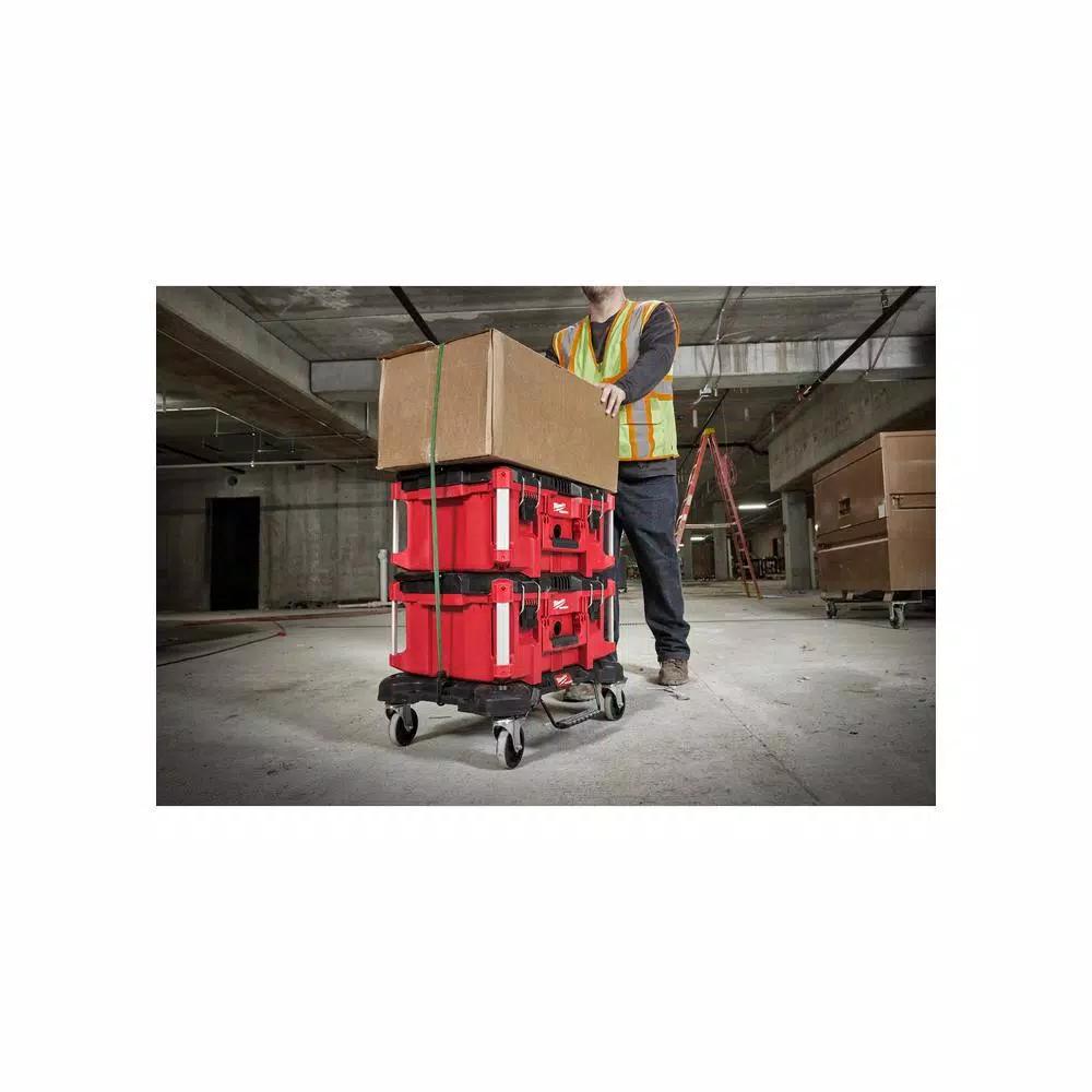 Milwaukee M18 PACKOUT Radio/Speaker with Built-In Charger and PACKOUT Dolly Utility Cart Bundle